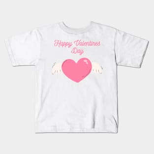 Happy Valentine's Day | Flying Heart Kids T-Shirt